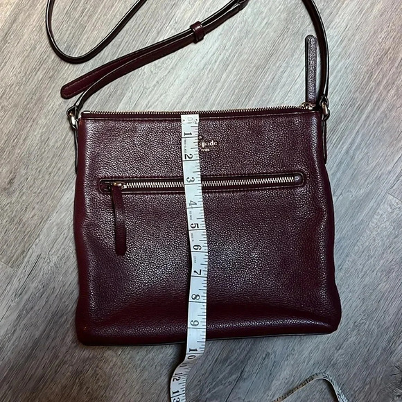 Kate Spade pebbled leather crossbody bag purse - maroon - Picture 3 of 7